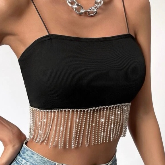 Tops - sparkly crop top!